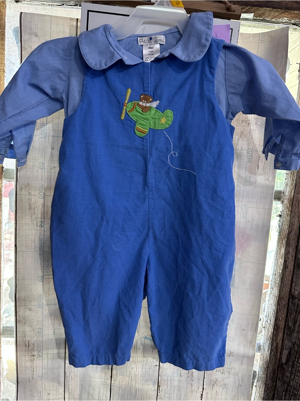 Vintage 2 piece boys outfit size 9 month